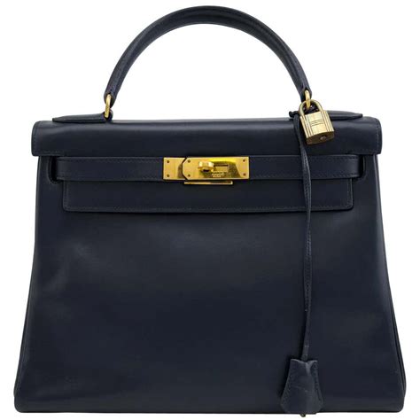 navy blue hermes kelly|Hermes kelly vintage bags.